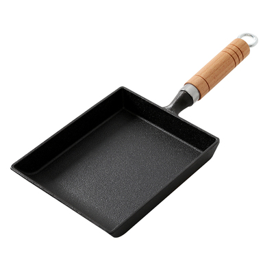 铸铁无涂层厚蛋烧玉子烧锅日式鸡蛋卷煎锅方形煎蛋锅不粘平底锅
