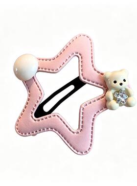 名狐女童可爱小熊五角星BB夹