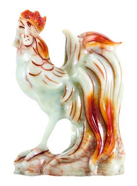 2025新款岫玉公鸡摆件玄关