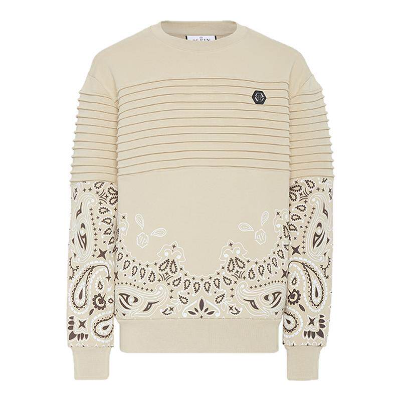 PHILIPP PLEIN 男士时尚佩斯利花纹圆领卫衣