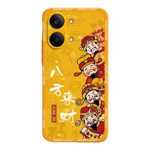 八方来财适用红米Turbo5Max手机壳REDMITurbo5保护套REDMI小米新款硅胶RED财神爷全包防摔Trubo外壳Tubor男女