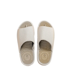 四季亚麻全掌按摩拖鞋女室内居家用软底防滑静音情侣足底保健男