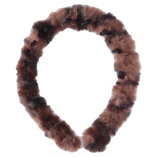 秋冬气质豹纹毛绒发箍女带齿洗脸压发头箍高颅顶防滑碎发整理发卡