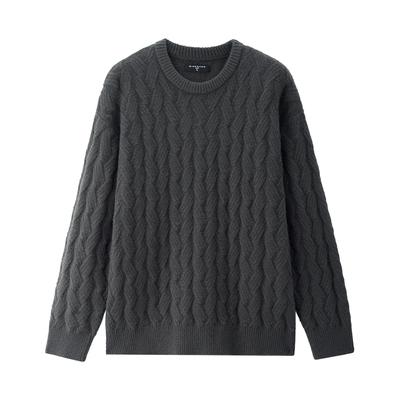 Giordano套头圆领扭花针织衫