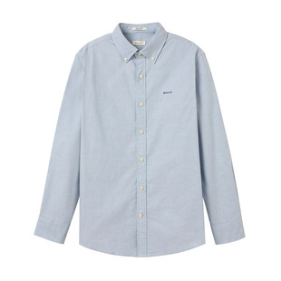 【G49衬衫】GANT/甘特春夏新款男士装纯棉纯色牛津纺衬衫条纹衬衣