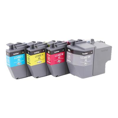 兄弟原装LC492XL黑红黄蓝墨盒适用MFC-J2340DW/J3540DW/J3940DW大容量填充墨盒喷墨A3打印机墨水盒
