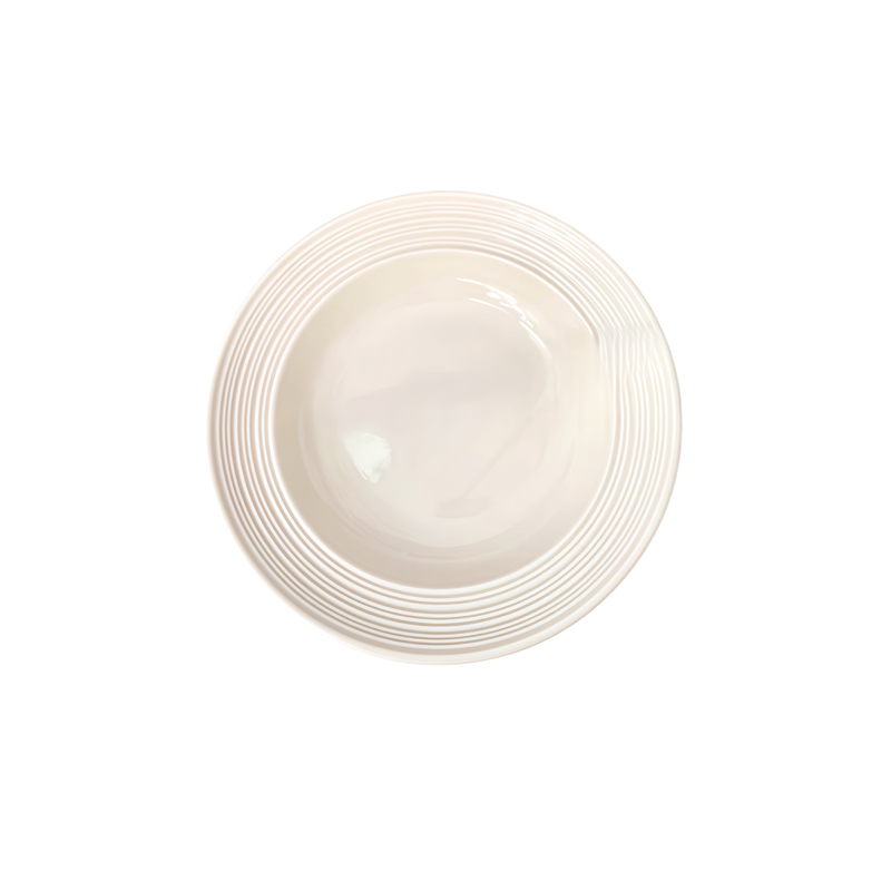 简约奶油风釉下彩陶瓷甜品饭碗
