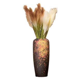 新款复古暖色调落地桌面粉绿色大花瓶诧寂民宿大堂梦幻泡泡瓷摆件