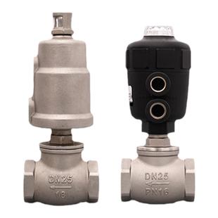 304不锈钢气控腰鼓阀干燥机水阀切断阀气动T型角座阀DN1520253240