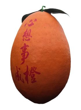 湖南果园大型仿真脐橙雕塑玻璃钢水果卡通人物橘子吉祥物
