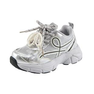 小米步女童运动鞋2026夏季新款网面跑步鞋儿童老爹鞋男童透气鞋子