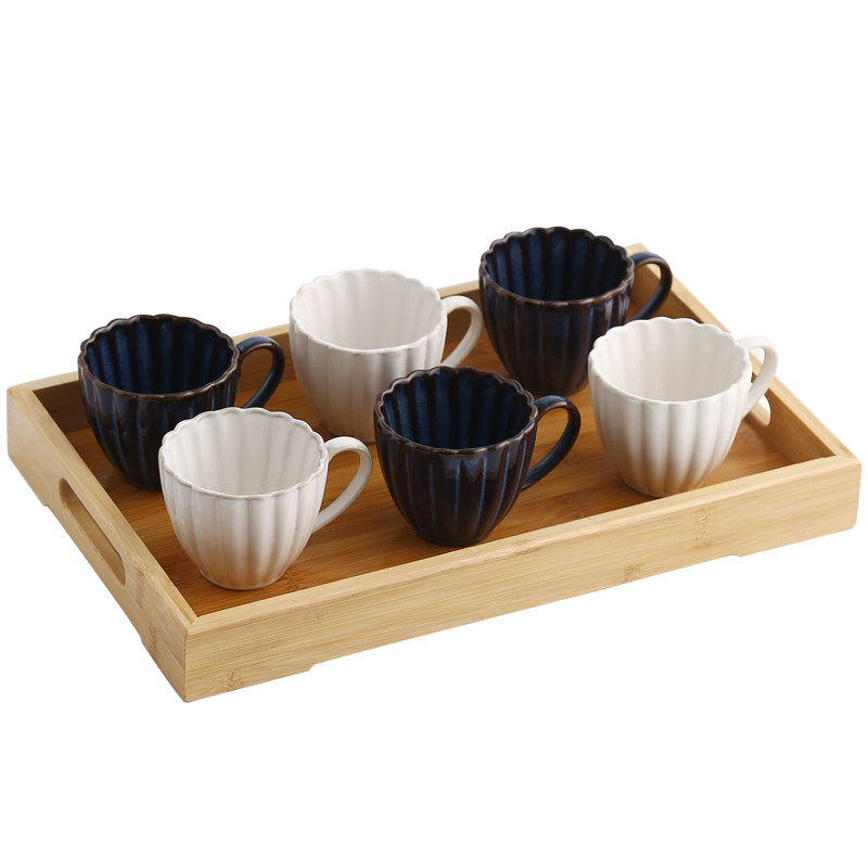 陶瓷杯子陶瓷纯色复古手柄小茶杯