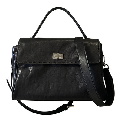 植鞣头层牛皮复古公文包高级感小方包真皮休闲通勤手提单肩包女包