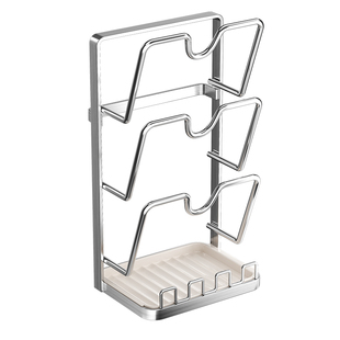 不锈钢锅盖架子免打孔厨房置物架壁挂多功能放置器砧板菜板收纳架