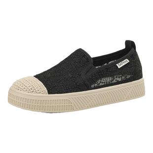 达芙妮渔夫鞋女鞋2026新款夏季薄款网鞋透气网面一脚蹬小香风布鞋