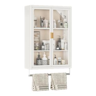 卫生间置物柜壁挂免打孔洗漱台墙上收纳柜洗手间化妆品小壁柜防水