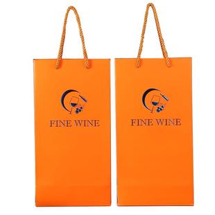 红酒手提袋双支装红酒纸袋包装盒葡萄酒袋子通用加厚双层卡酒卡纸