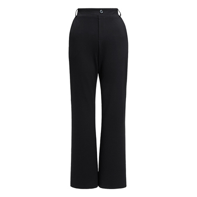 颜域黑色显瘦直筒裤女