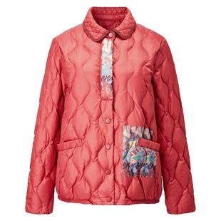 颜域红色新中式羽绒服女士2025新款冬季复古气质通勤翻领短款外套