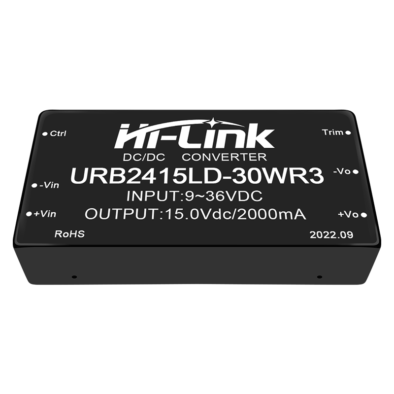 24V转15V2A30W直流隔离电源模块