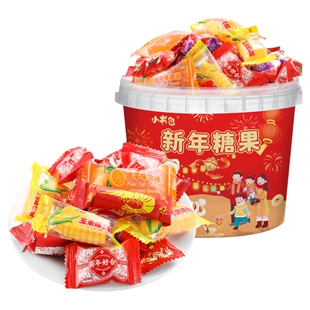 小书包豪华新年糖果大桶新年糖果年货糖果桶软糖硬糖酥糖