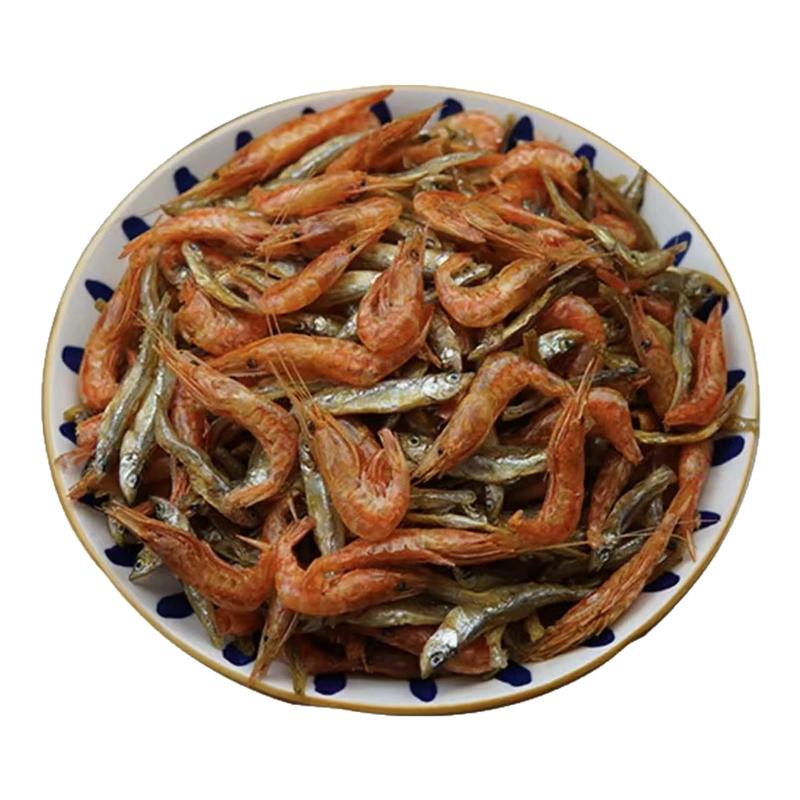 原味无盐小虾混合装湖南特产自制淡水小河虾干干货小虾米干250g
