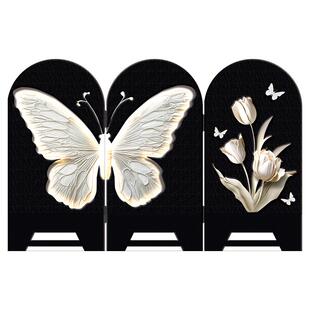 现代简约蝴蝶创意小屏风桌面摆画餐厅斗柜置物架装饰摆件入户装饰