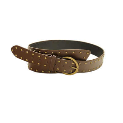 重工朋克风铆钉宽腰带女