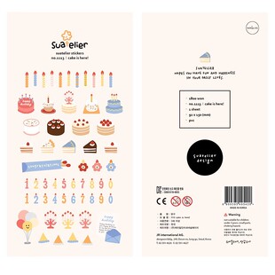 韩国sonia贴纸 cake is here! 蛋糕在这里 手帐素材diy装饰贴画