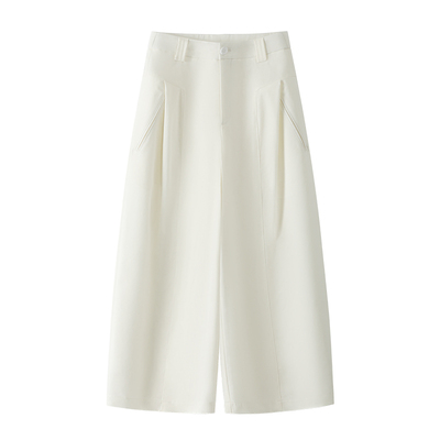 天丝棉八分垂感梨型阔腿裤女夏季