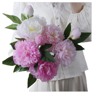 芍药仿真花摆件插花ins风客厅装饰摆件气质浪漫多头牡丹假花花束