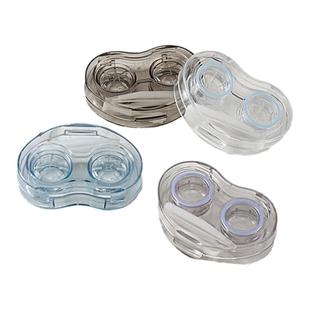 隐形眼镜盒美瞳盒子免拧盖透明便携收纳盒高级感轻便伴侣盒双联盒