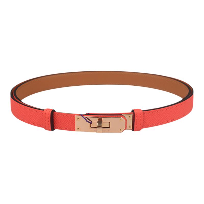 【自营】中古95新HERMES(爱马仕)KELLY 18腰带原野橙EPSOM皮腰带