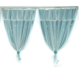 韩式ins公主风窗帘成品简约现代卧室飘窗纱帘遮光窗帘布网红窗帘