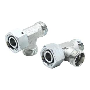 永华标准24度锥密封液压油管卡套式活接三通CC/CD液压过渡接头