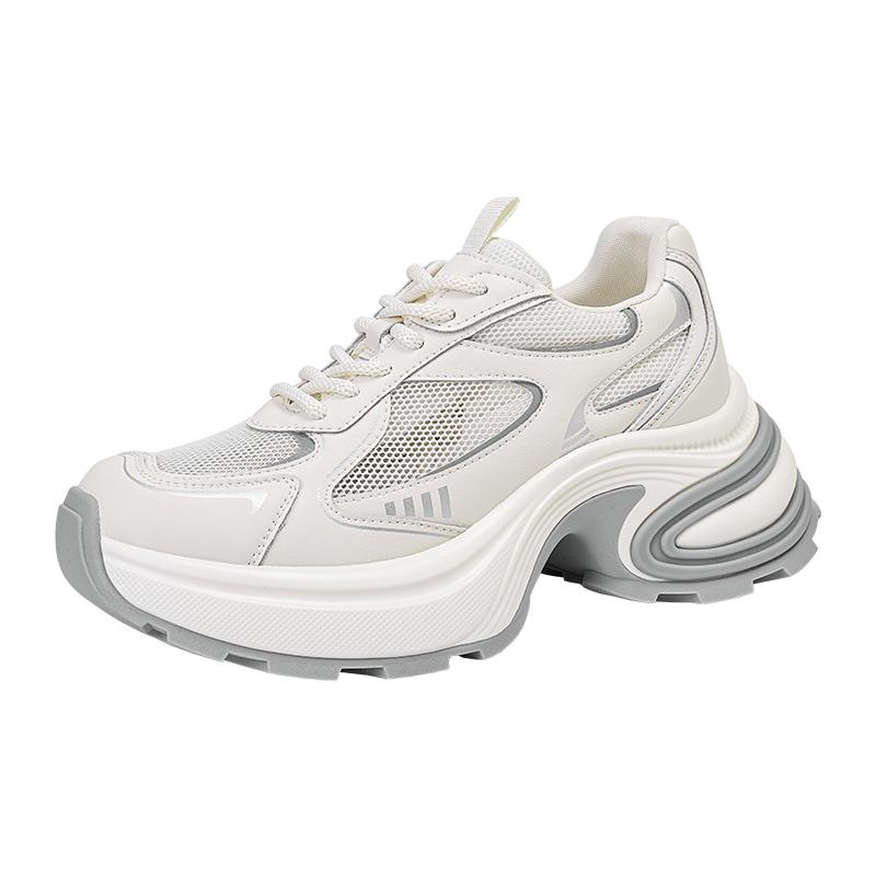 卡迪娜25年春夏季新款网面厚底复古银色老爹鞋休闲鞋KCM251707