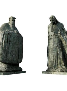 先哲的对话中外文化交流玻璃钢仿铜校园名人雕塑户外广场艺术摆件