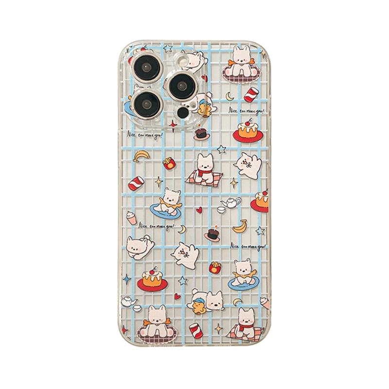 benefit格子纹可爱玩耍西高地18pro17适用于iphone16promax苹果15PRO手机壳13新款14套12创意11透明xsmax硅胶