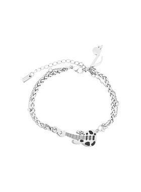 情侣钛钢摇滚吉他手链