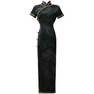 高端旗袍2024年新款复古气质长款改良版年轻款少女中国风连衣裙夏