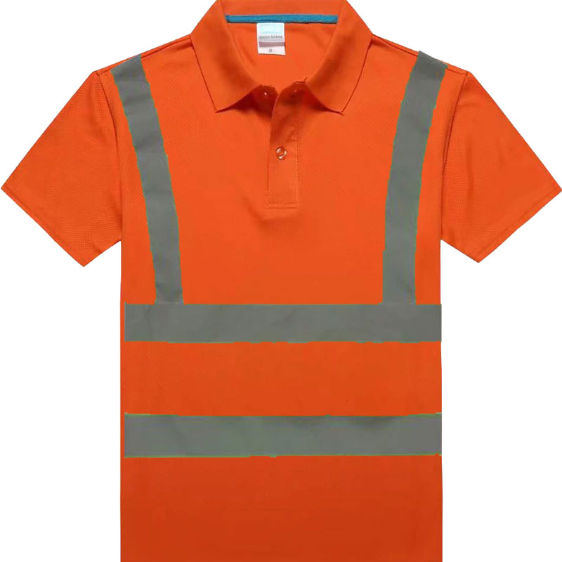 速干面料建筑施工道路环卫安全服工地服反光现货夏装T恤