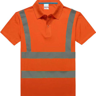 速干面料建筑施工道路环卫安全服工地服反光现货夏装T恤