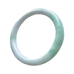 翡翠林 秀气年轻缅甸翡翠手镯白月光美人镯55天然A货细圆条玉镯子