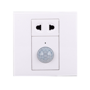 86型人体感应开关加插座微功耗红外线智能感应插头面板组合非雷达