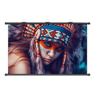 抗光投影幕布家用100寸84寸挂墙带支架免打孔支架移动适用于坚果极米当贝爱普生小明小米幕布背景布壁挂收缩