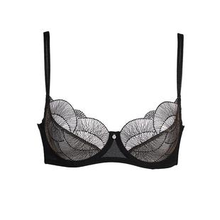 【涟漪】青色法式性感超薄款蕾丝内衣大胸显小防下垂收副乳文胸