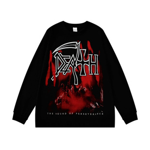 DEATH乐队周边印花纯棉长袖T恤欧美摇滚死亡金属男宽松上衣春秋冬