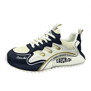 宽脚男鞋大码男士鞋子2025新款秋冬加绒跑步运动鞋男休闲老爹潮鞋