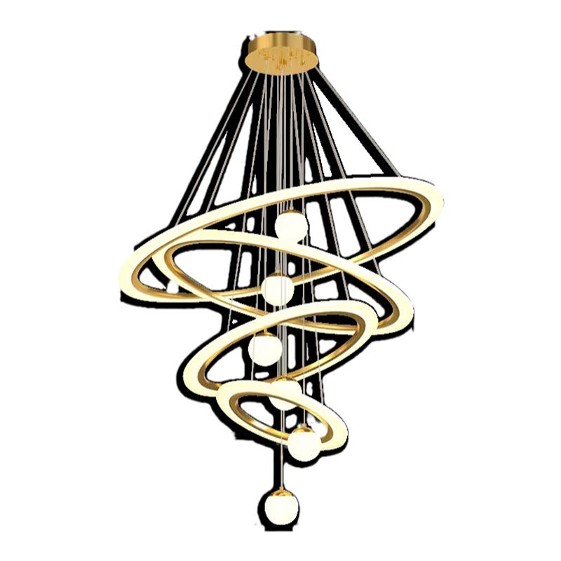 复式楼别墅客厅吊灯现代简约轻奢loft公寓跃层楼中楼梯长客厅吊灯