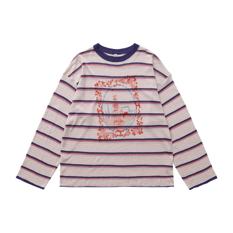 【PacShop】.pac 朝阳条纹棉麻长袖 FIELD STRIPED L/S TSHIRT